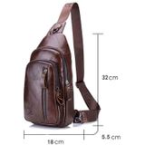 BUFF CAPTAIN 100 Men Leather Crossbody Shoulder Bag First-Layer Cowhide Multi-Function Sports Casual Chest Bag(Black)
