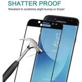 For Galaxy J7 Pro 0.3mm 9H Surface Hardness 3D Curved Silk-screen Full Screen Tempered Glass Screen Protector(Black)