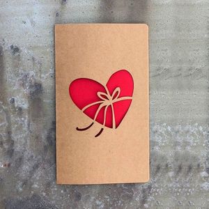 10 PCS Retro Kraft Paper Hollowed Love Greeting Card Valentine Day Message Card(Love Bow)