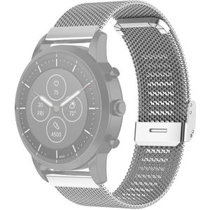 22mm Metal Mesh Wrist Strap Watch Band for Fossil Hybrid Smartwatch HR  Male Gen 4 Explorist HR  Male Sport(Silver)