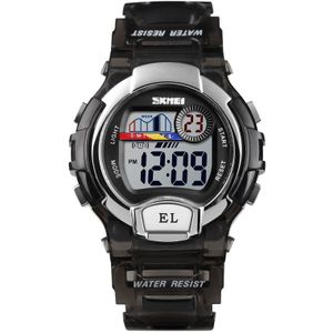 SKMEI 1450 Women Transparent Digital Watch 50m Waterproof Sports Watch with LED Light(Black)