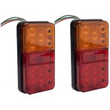 2 PCS Trailer / Truck C-type Long Strip 10LEDs Tail Light Set