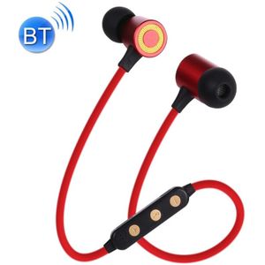 MG-G22 Portable Sports Magnetic Absorption Bluetooth V5.0 Bluetooth Headphones  Support TF Card(Red)