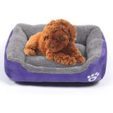 Candy Color Four Seasons Genuine Warm Pet Dog Kennel Mat Teddy Dog Mat  Size: M  54×42×12cm (Purple)