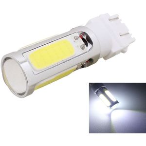 2PCS T25 Dual Wires 1250LM 20W + 5W 5 x COB LED White Light Brake Light Daytime Running Light Bulb  DC 12V