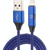 Multifunction 1m 3A 8 Pin Male & 8 Pin Female to USB Nylon Braided Data Sync Charging Audio Cable(Blue)