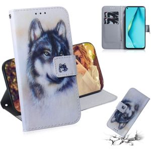 For Huawei P40 Lite 3D Colored Drawing Horizontal Flip Leather Case with Holder & Card Slot & Wallet(Wolf)