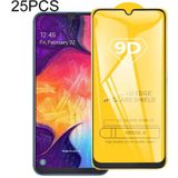 25 PCS For Galaxy A50s 9D Full Glue Full Screen Tempered Glass Film