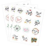 50 PCS THANK YOU Sealing Sticker 12 Thank You Round Sealing Sticker(Thankyou Stickers (1 Sheet of 12))