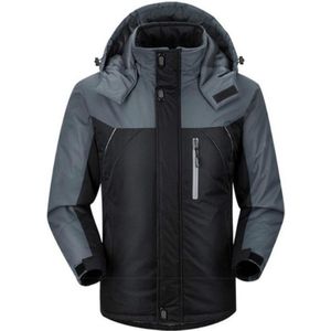Men Winter Thick Fleece Waterproof Outwear Down Jackets Coats  Size: XL(Black)
