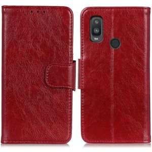 For Alcatel 1L (2021) Nappa Texture Horizontal Flip Leather Case with Holder & Card Slots & Wallet(Red)