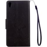 For Sony Xperia XA Ultra Butterflies Embossing Horizontal Flip Leather Case with Holder & Card Slots & Wallet & Lanyard(Black)