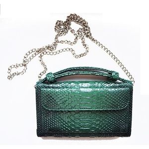 Genuine Leather Women Hand Bag Female Fashion Chain Shoulder Bag Luxury Designer Tote Messenger Bags(Dark Green)