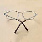 Full Metal Frame Resin Lenses Presbyopic Glasses Reading Glasses +2.00D(Silver)