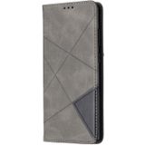 For Samsung Galaxy Note 20 Rhombus Texture Horizontal Flip Magnetic Leather Case with Holder & Card Slots & Wallet(Grey)