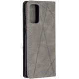 For Samsung Galaxy Note 20 Rhombus Texture Horizontal Flip Magnetic Leather Case with Holder & Card Slots & Wallet(Grey)