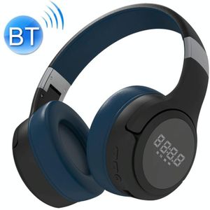 ZEALOT B28 Folding Headband Bluetooth Stereo Music Headset with Display (Black Blue)