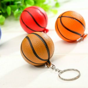 5 PCS Plastic Mini Basketball Keychain Men Car Key Ring Sports Souvenir Holiday Gift Random Color Delivery(As Show)