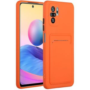 Voor Xiaomi Redmi Note 10 Card Slot Design Shockproof TPU Beschermhoes (Oranje)