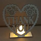 2 PCS Creative Heart Shaped Wooden Decoration Romantic Wooden Sign LED Candle Light(JM01452)