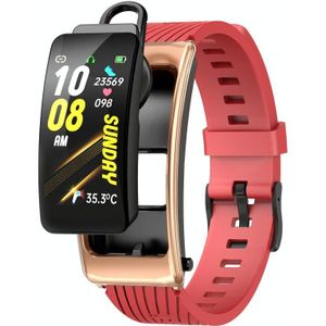 K20 1 14 inch siliconen band oortelefoon afneembaar leven waterdicht smartwatch ondersteuning Bluetooth-oproep (zwart rose goud)