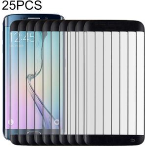 25 PCS For Galaxy S6 Edge Plus / G928 0.3mm 9H Surface Hardness 3D Curved Surface Full Screen Cover Explosion-proof Tempered Glass Film (Black)