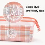 ANGOO Lattice Embroidery Large-Capacity Pencil Case Student Multifunctional Stationery Box(Orange)