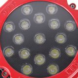 51W 3500LM 6500K White Light 17 LED Waterproof Car Boat Marine Work Lights Spotlight LED Bulbs  30 Degrees Adjustable  DC 10-30V(Red)