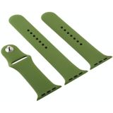 For Apple Watch Series 6 & SE & 5 & 4 40mm / 3 & 2 & 1 38mm High-performance Ordinary & Longer Rubber Sport Watchband with Pin-and-tuck Closure(Pinewood Green)