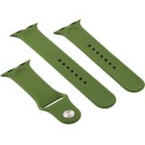 For Apple Watch Series 6 & SE & 5 & 4 40mm / 3 & 2 & 1 38mm High-performance Ordinary & Longer Rubber Sport Watchband with Pin-and-tuck Closure(Pinewood Green)