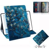 For Amazon Kindle Fire HD 8 (2020) / HD 8 Plus (2020) 3D Colored Drawing Horizontal Flip Leather Case with Holder & Card Slot & Wallet(Apricot Flower)