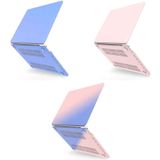 Hollow Style Cream Style Laptop Plastic Protective Case For MacBook Pro 13 A1278(Rose Pink Matching Tranquil Blue)