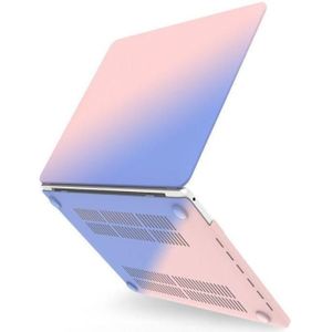 Hollow Style Cream Style Laptop Plastic Protective Case For MacBook Pro 13 A1278(Rose Pink Matching Tranquil Blue)