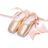 Ballet Lace Pointe Schoenen Professionele Platte Dansschoenen  Maat: 35 (Satijn + Siliconen geval)