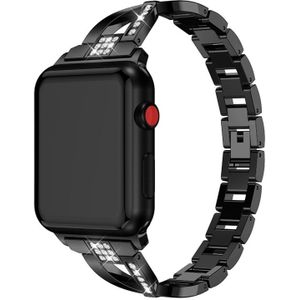 For Fitbit Versa / Fitbit Versa 2 / Fitbit Versa Lite Edition Universal X-shaped Metal Strap(Black)