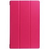 For Amazon Kindle Fire HD 10 2017 / 2019Custer Texture Horizontal Flip Leather Case with Three-folding Holder & Sleep / Wake-up Function(Rose Red)