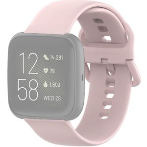 22mm Color Buckle Silicone Wrist Strap Watch Band for Fitbit Versa 2 / Versa / Versa Lite / Blaze(Pink)