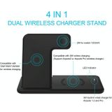 Q20 4 In 1 Wireless Charger Charging Holder Stand Station For iPhone / Apple Watch / AirPods  Support Dual Phones Charging (Black)