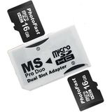 CR-5400 Dual Slot Micro SDHC(TF) to MS PRO Duo Adapter  Total Supported Capacity: 64GB