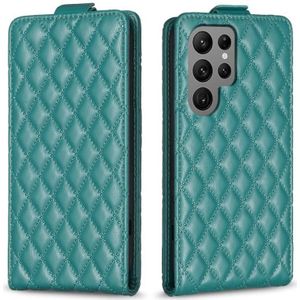 Voor Samsung Galaxy S23 Ultra 5G Diamond Lattice Vertical Flip lederen telefoonhoes