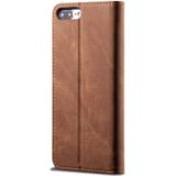 For iPhone 6 Plus / 6s Plus Denim Texture Casual Style Horizontal Flip Leather Case with Holder & Card Slots & Wallet(Brown)