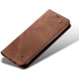 For iPhone 6 Plus / 6s Plus Denim Texture Casual Style Horizontal Flip Leather Case with Holder & Card Slots & Wallet(Brown)