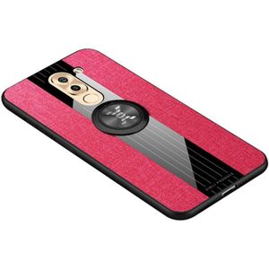 For Huawei Honor 6X XINLI Stitching Cloth Textue Shockproof TPU Protective Case with Ring Holder(Red)