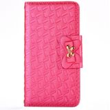 For iPhone 8 Plus & 7 Plus  Bowknot Embossing Horizontal Flip Leather Case with Holder & Card Slots & Wallet(Magenta)