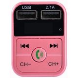 B2 Dual USB Charging Bluetooth FM Transmitter MP3 Music Player Car Kit  Support Hands-Free Call  & TF Card & U Disk (Pink)