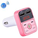 B2 Dual USB Charging Bluetooth FM Transmitter MP3 Music Player Car Kit  Support Hands-Free Call  & TF Card & U Disk (Pink)