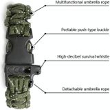 4 PCS Nine-Core Reflective Umbrella Rope Woven Bracelet Survival Whistle Emergency Umbrella Rope Wristband(Black)