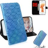 For iPhone 6 Plus & 6s Plus Solid Color Colorful Magnetic Buckle Horizontal Flip PU Leather Case with Holder & Card Slots & Wallet & Lanyard(Blue)