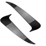 Car Rear Bumper Air Outlet Wind Knife Blade Decoration Sticker Strip for Mercedes-Benz C Class W205 (Carbon Fiber Black)