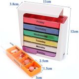 7 Days 28 Grid Square Drawer Type Portable Pill Box(11x12x3.8cm)